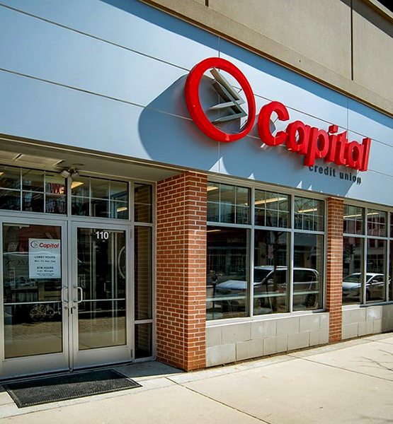 Capital Credit Union branch building in downtown Green Bay Wisconsin on North Washington Street