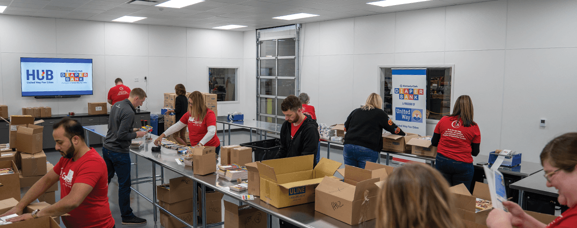 Capital Employees volunteering at the Diaper Bank.