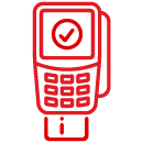 Credit card machine icon.