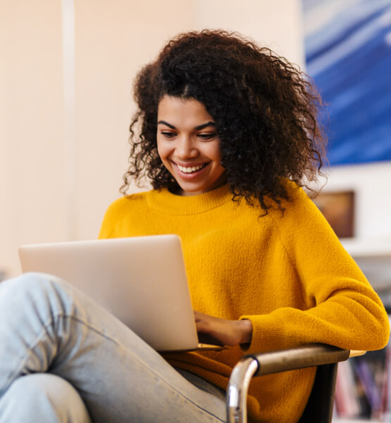 Lady on her laptop. 