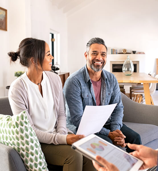 A couple going over their finances.