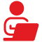 Digital banking - person creating account on laptop icon.
