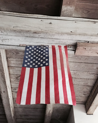American flag hanging