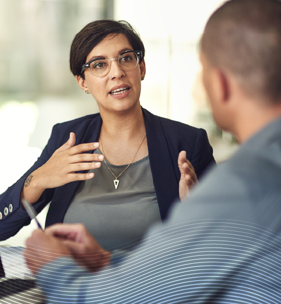 Business woman in a meeting.