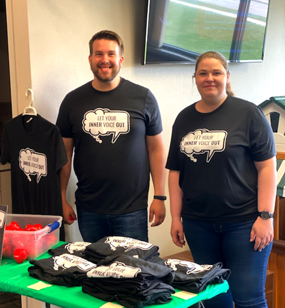 Capital Credit Union staff wearing t-shirts for mental health awareness