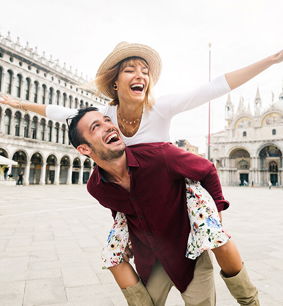 Couple enjoying a dream vacation
financed through a home equity loan
