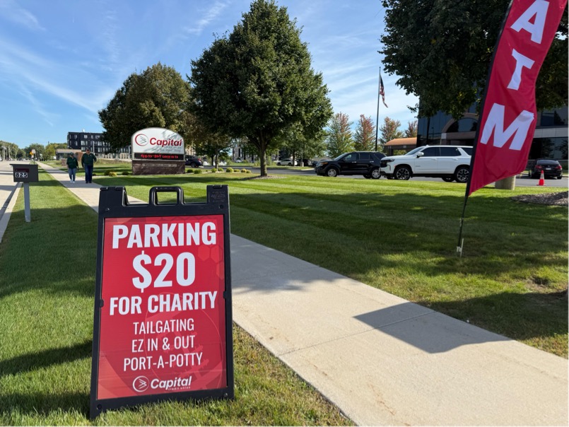 Game Day parking $20 for charity.