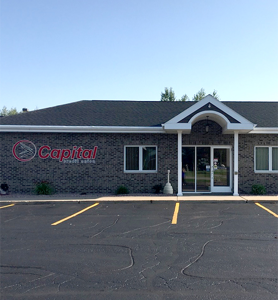 Capital Credit Union branch building in Shawano Wisconsin on East Green Bay Street